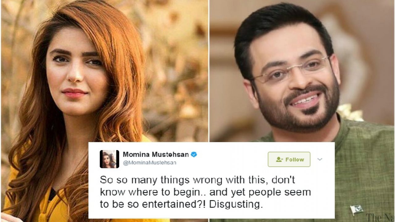 Momina Mustehsan Is Disgusted By Amir Liaquat S Despicable Behavior momina mustehsan is disgusted by amir