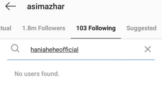 What Now! Hania Amir & Asim Azhar Unfollow Each Other On Instagram