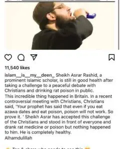 drinking rat poison but still healthy shaykh asrar rashid his action