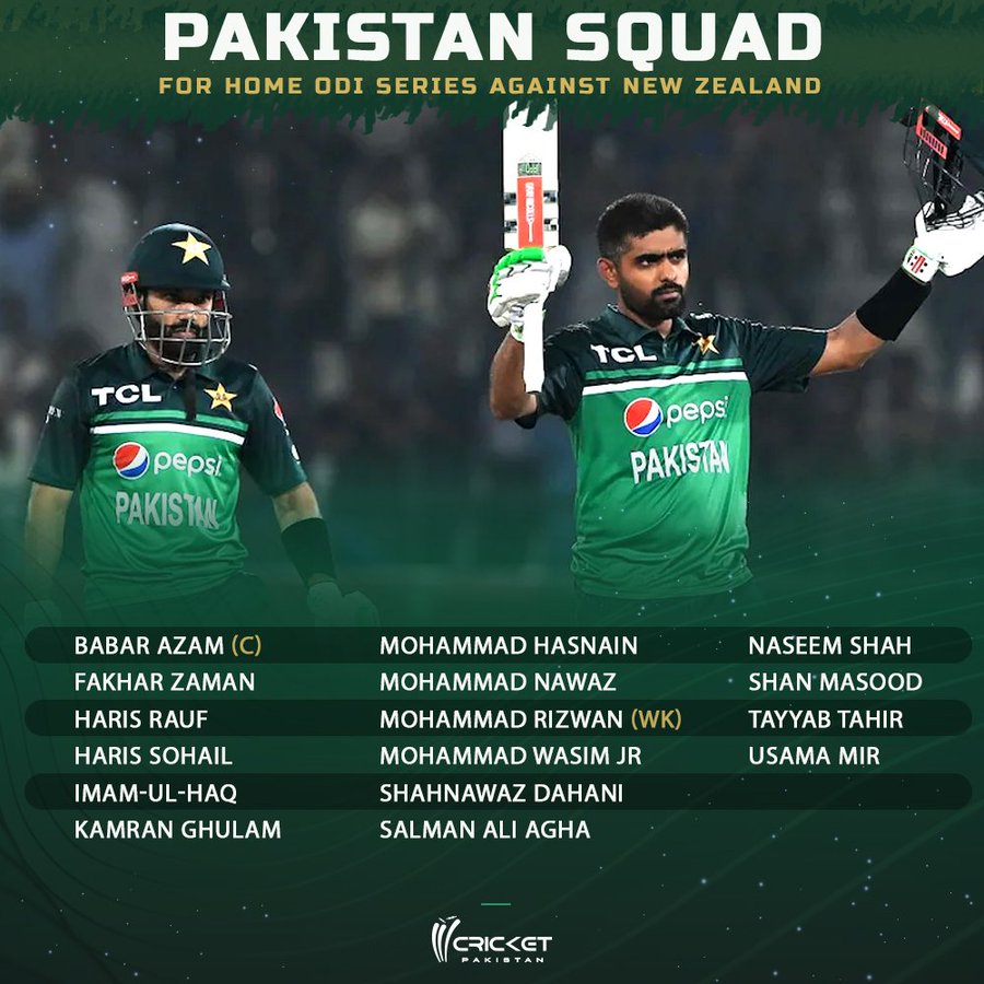 Pakistan Odi Squad Announced Against New Zealand